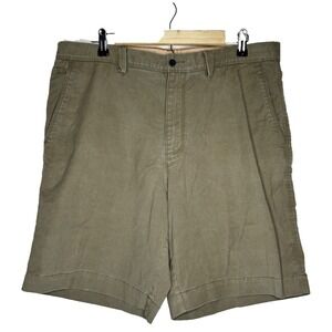 Tommy Bahama Men Size 36 Green Cotton Blend Flat Front Shorts